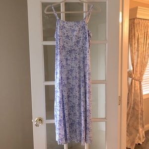 Blue and white floral dress